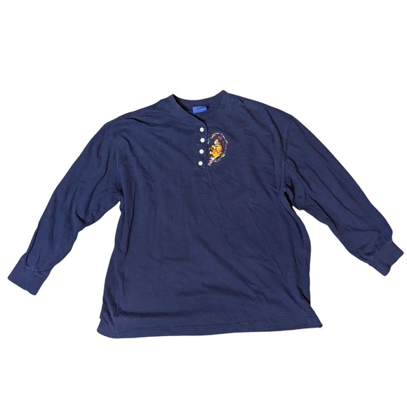 Vintage Winnie The Pooh Tigger Piglet Fall Long Sleeve Navy T-Shirt Women's XL?‎ - Picture 1 of 6